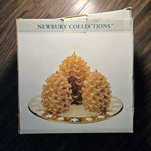 NEWBURY COLLECTION Golden Pinecone Candle Garden NEW IN BOX! - Picture 10 of 14